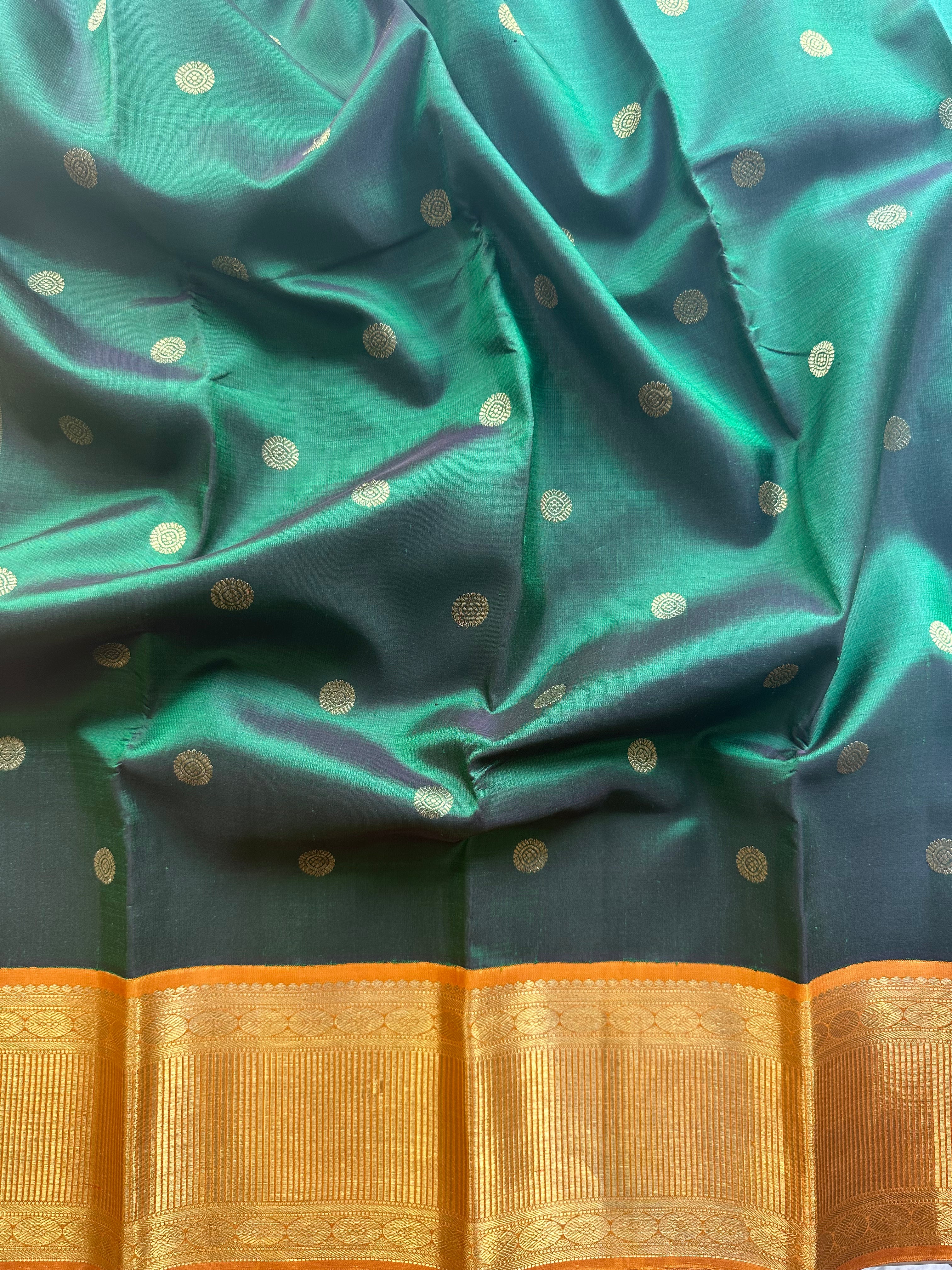 Emerald Green Kanjivaram Silk Saree