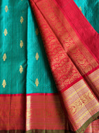 Turquoise Vintage Kanjivaram Silk Saree