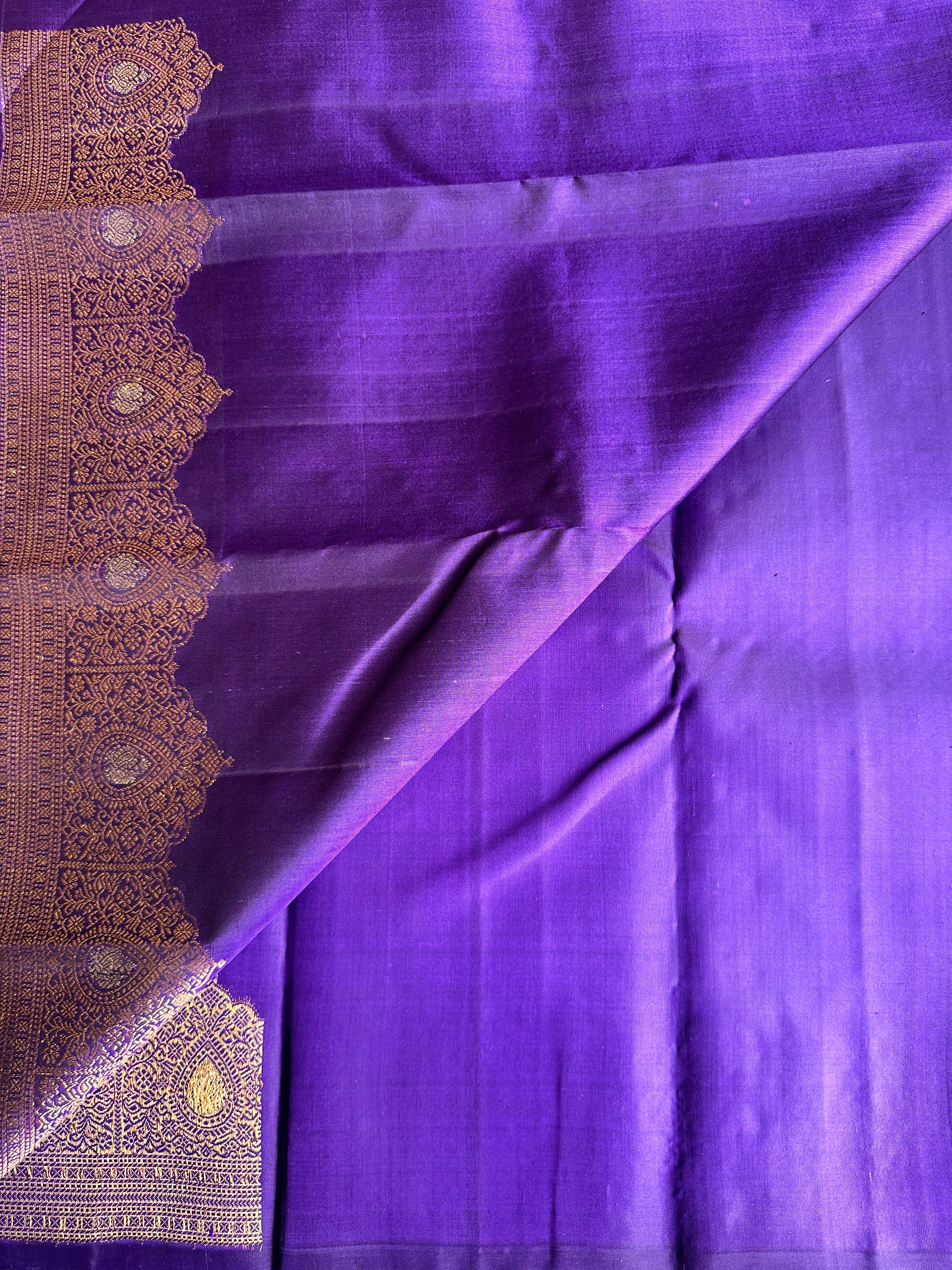 Eggplant Vintage Kanjivaram Silk Saree