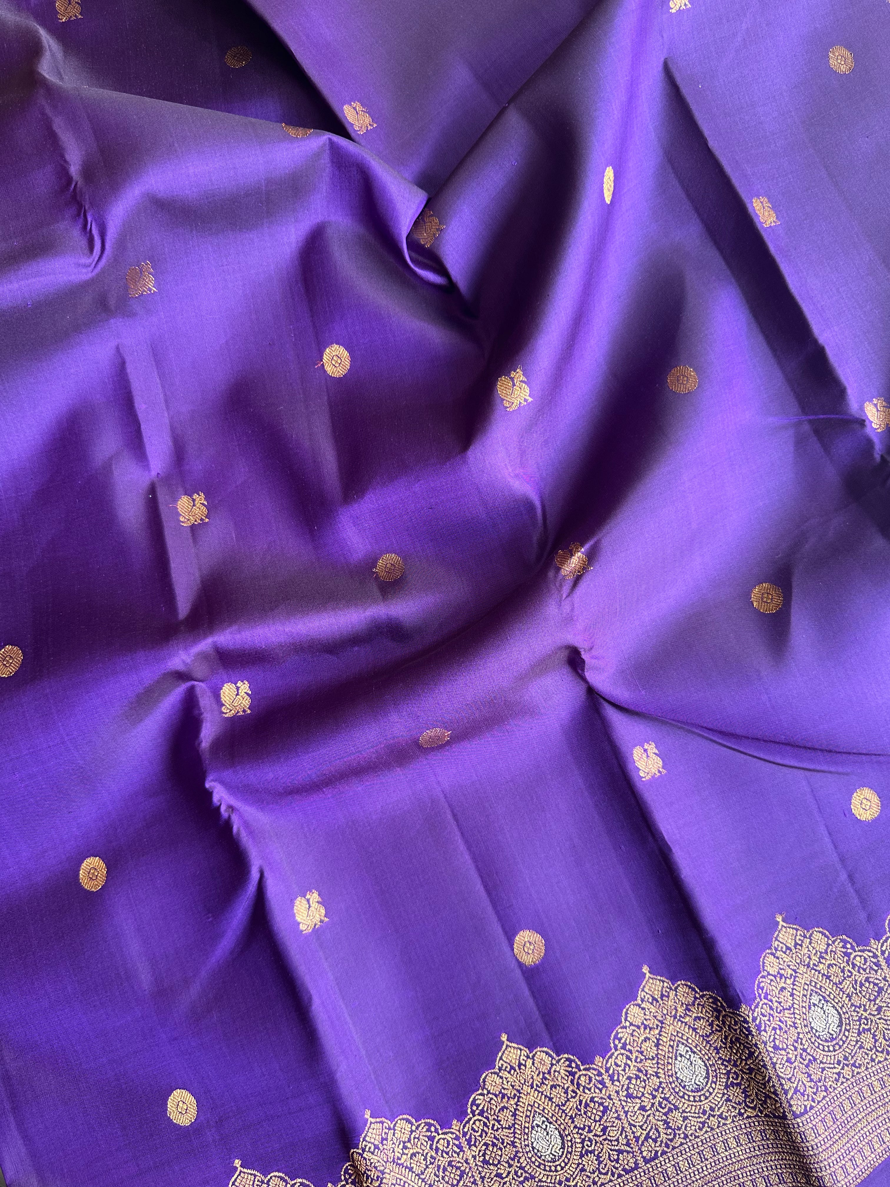 Eggplant Vintage Kanjivaram Silk Saree