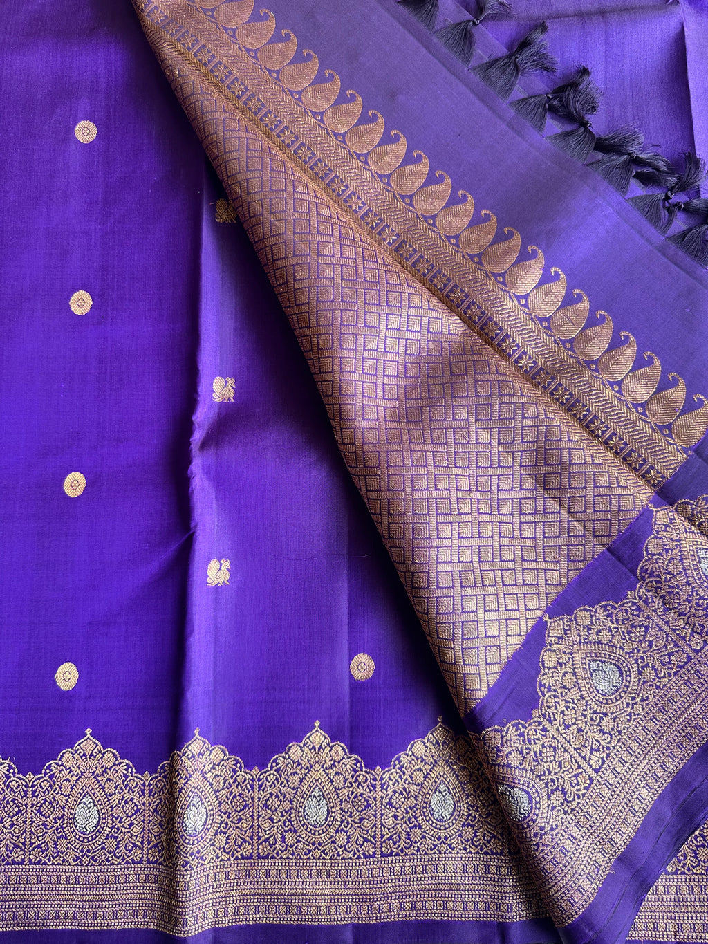 Eggplant Vintage Kanjivaram Silk Saree