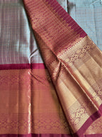 Dual Tone Grey Vintage Kanjivaram Silk Saree