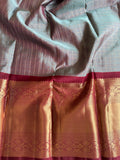 Dual Tone Grey Vintage Kanjivaram Silk Saree