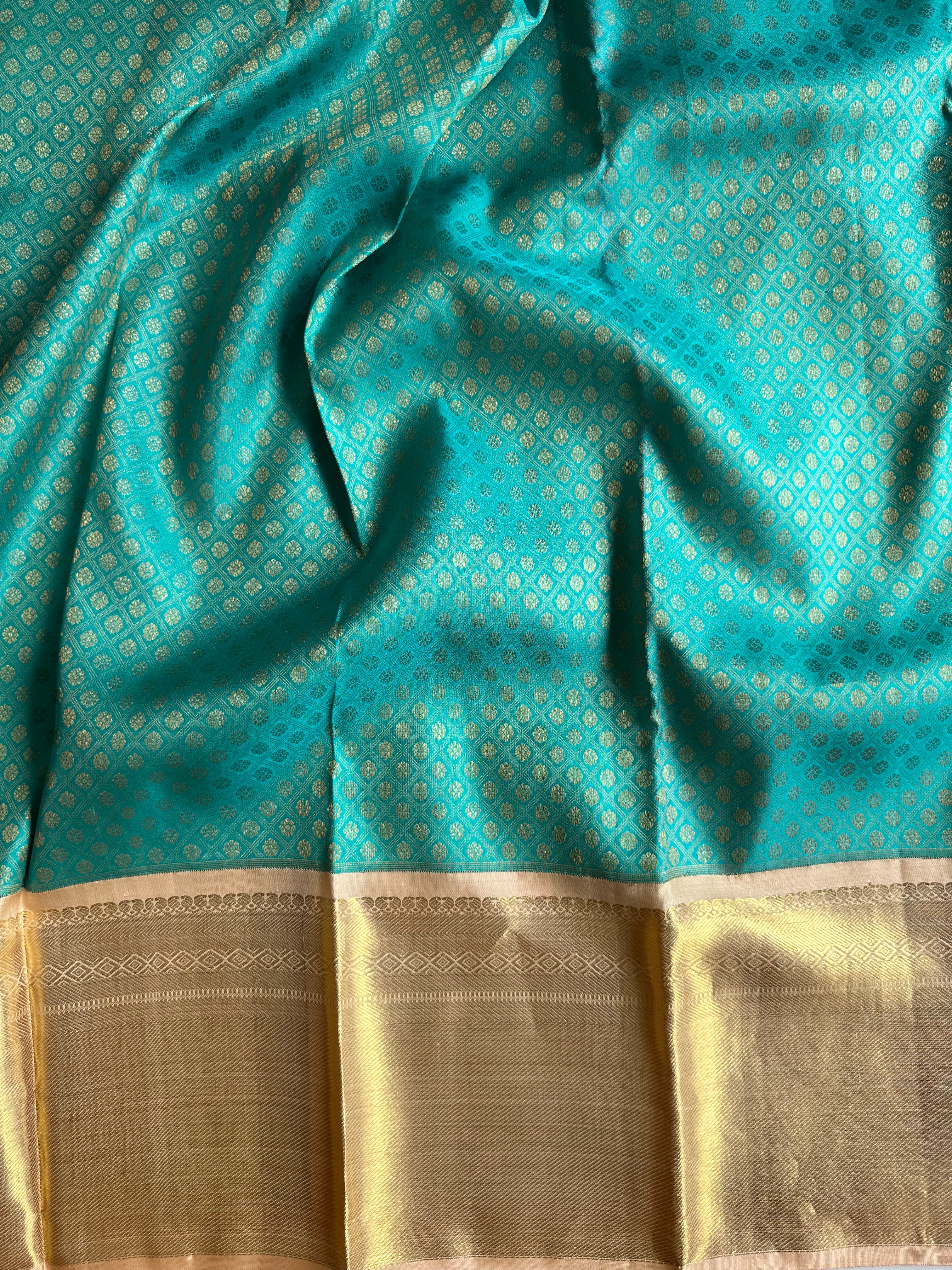 Turquoise Traditional Kanjivaram Silk Saree