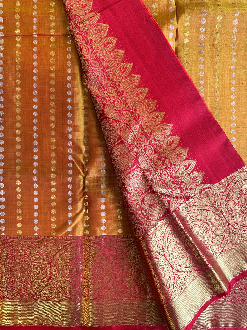 Mustard Traditional Kanjivaram Silk Saree