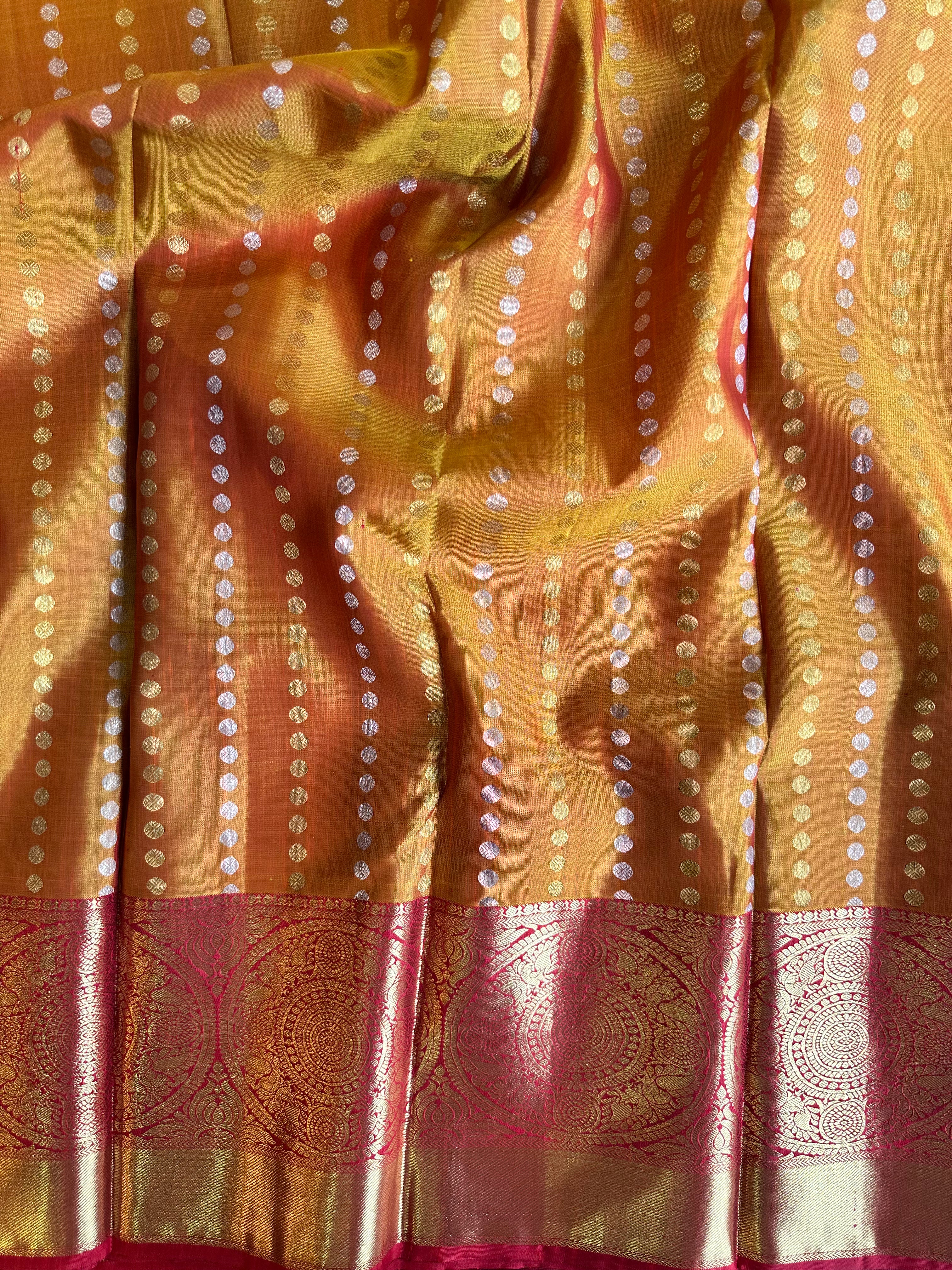 Mustard Traditional Kanjivaram Silk Saree