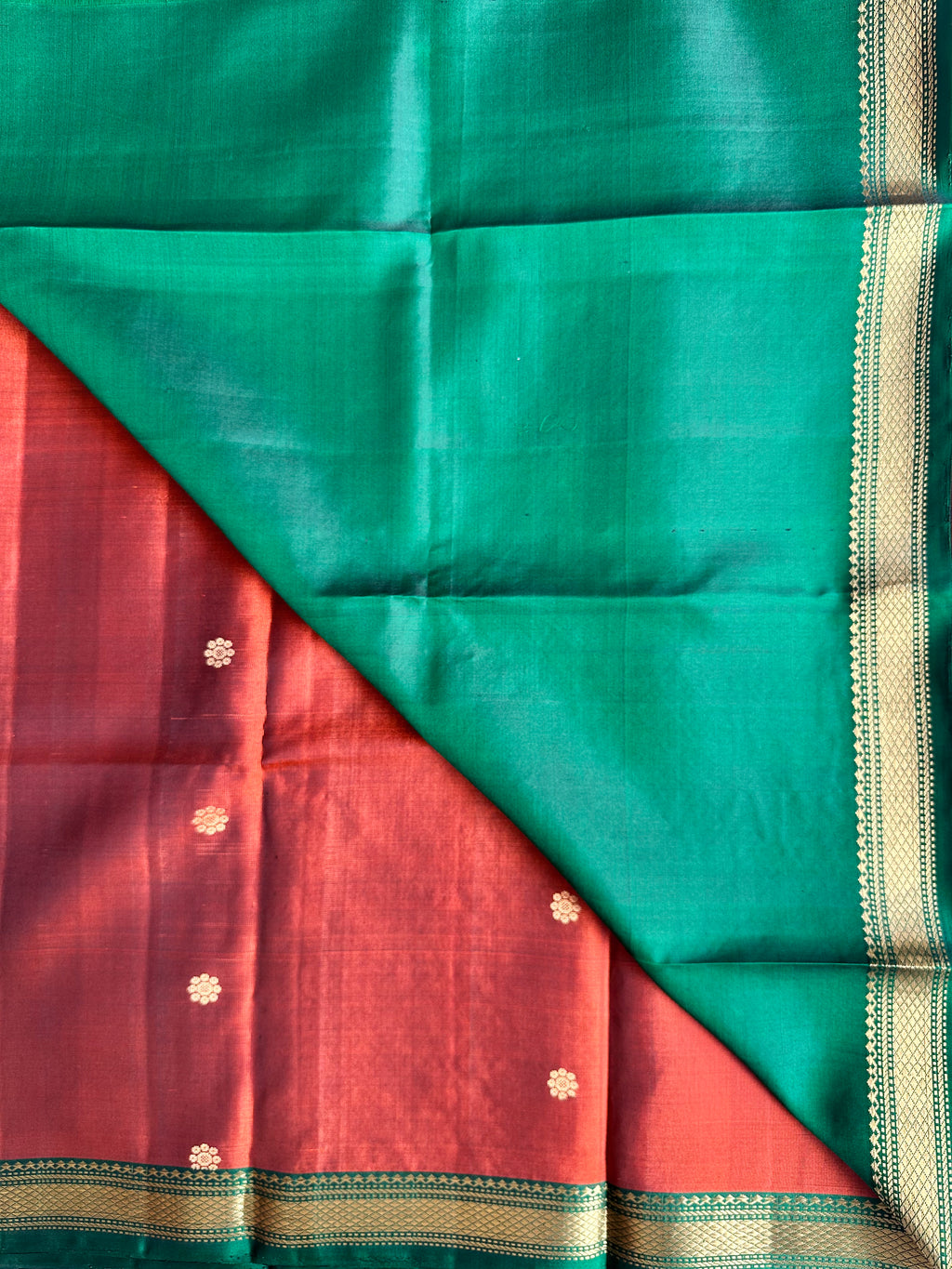 Burnt Orange Soft Silk Saree