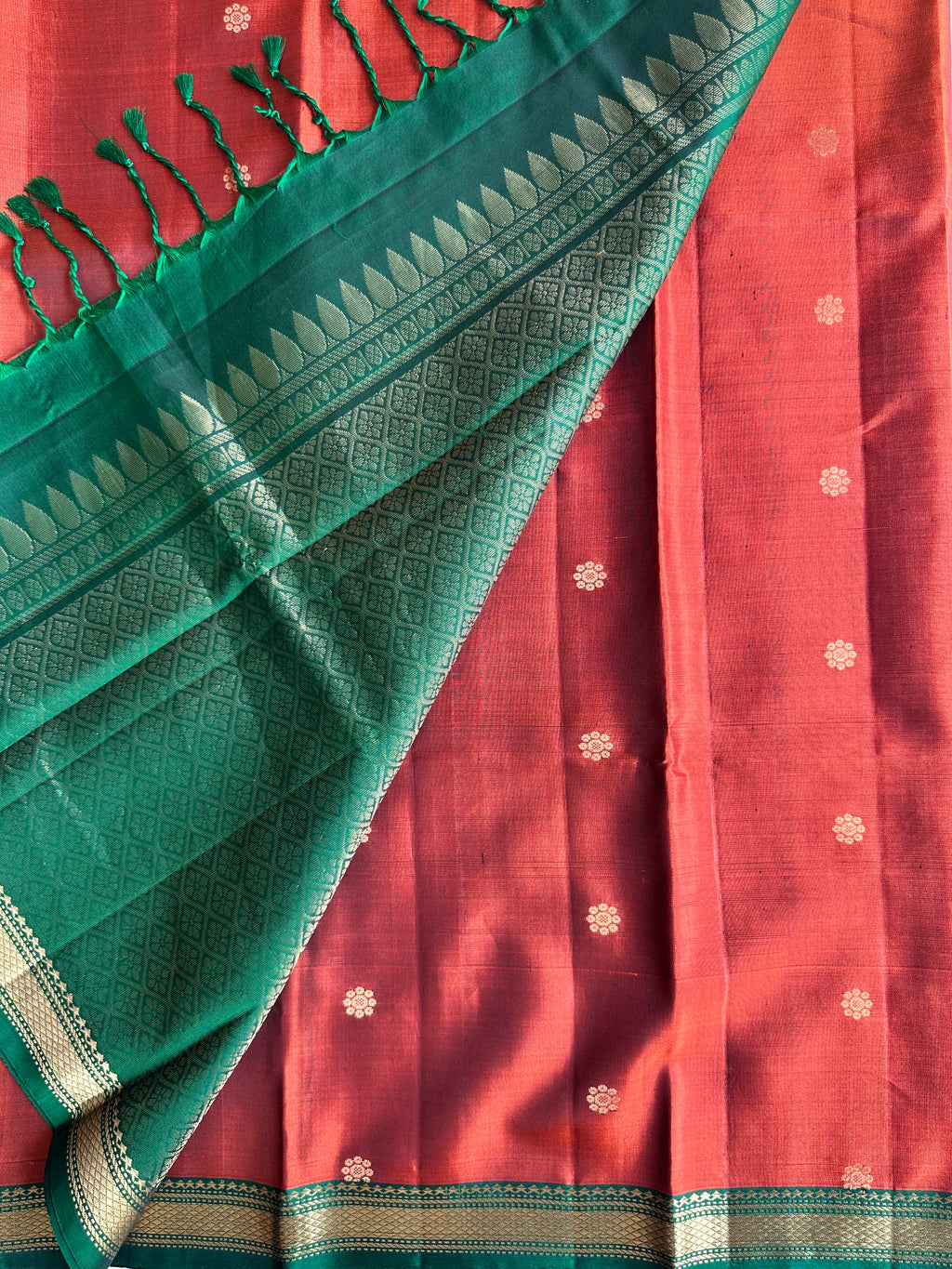Burnt Orange Soft Silk Saree
